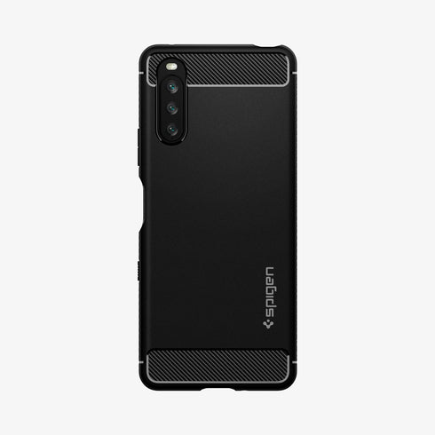 ACS02841 - Sony Xperia 1 III Case Rugged Armor in matte black showing the back